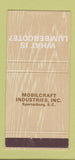 Matchbook Cover - Lumbercote Mobilcraft Spartanburg SC 30 Strike
