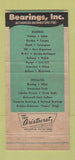 Matchbook Cover - Bearings Inc WEAR 30 Strike