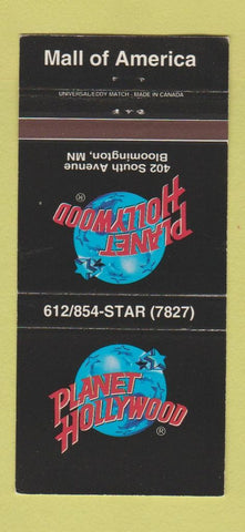 Matchbook Cover - Planet Hollywood Mall of America Bloomington MN 30 Strike