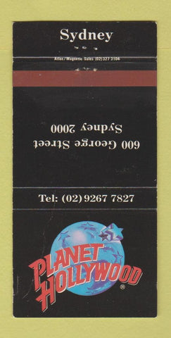Matchbook Cover - Planet Hollywood Sydney Australia CREASED 30 Strike