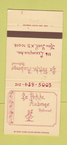 Matchbook Cover - La Petite Auberge Restaurant New York City 30 Strike