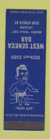 Matchbook Cover - West Seneca Bar Buffalo NY Bruno Wild Cat Luczak Wrestler