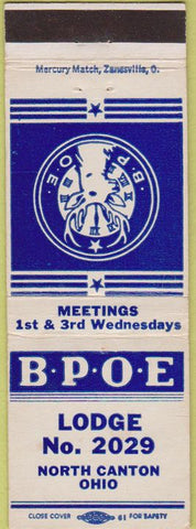Matchbook Cover - Matchbook Cover Elks Club North Canton OH