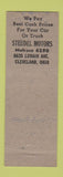 Matchbook Cover - Steudel Motors Dodge Plymouth Cleveland OH