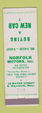 Matchbook Cover - Norfolk Motors DeSoto Plymouth East Weymouth MA