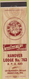 Matchbook Cover - Matchbook Cover Elks Club Hanover PA