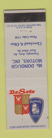 Matchbook Cover - DeSoto Plymouth McDonough Cleveland OH