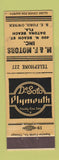 Matchbook Cover - DeSoto Plymouth M&F Motors Daytona Beach FL WEAR