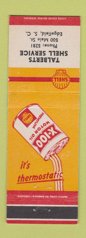 Matchbook Cover - Talbert's Shell oil gas Edgefield SC low phone #