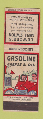 Matchbook Cover - Lewter's Shell oil gas Washington DC