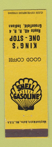 Matchbook Cover - King's One Stop Shell oil gas Greenfield IN
