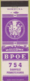 Matchbook Cover - Matchbook Cover Elks Club Danville PA