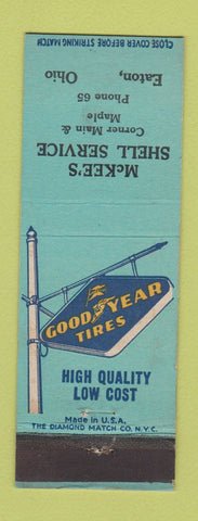 Matchbook Cover - Goodyear Tires McKee's Shell oil gas Eaton OH low phone #