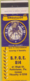 Matchbook Cover - Matchbook Cover Elks Club Pottstown PA