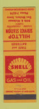 Matchbook Cover - Hilltop Shell oil gas Des Moines IA