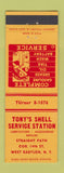 Matchbook Cover - Tony's Shell oil gas West Babylon NY