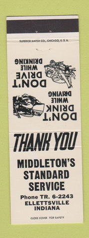 Matchbook Cover - Middleton's Standard oil gas Ellettsville IN