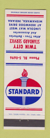 Matchbook Cover - Standard oil gas Twin City Mishawaka IN
