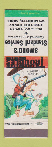 Matchbook Cover - Sword's Standard oil gas Wyandotte MI hillbilly