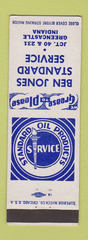 Matchbook Cover - Ben Jones Standard oil gas Greencastle IN