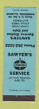 Matchbook Cover - Sawyer's Standard oil gas Hammond IL