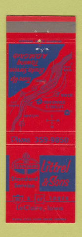 Matchbook Cover - Littrel & Sons Standard oil gas LeClaire IA