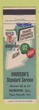 Matchbook Cover - Knudson's Standard oil gas Newark IL