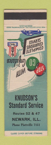 Matchbook Cover - Knudson's Standard oil gas Newark IL