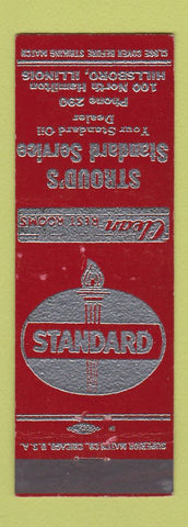 Matchbook Cover - Stroud's Standard oil gas Hillsboro IL