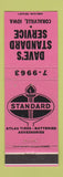 Matchbook Cover - Dave's Standard oil gas Coralville IA