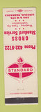 Matchbook Cover - Gross Standard oil gas Lincoln NE