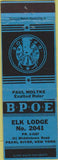 Matchbook Cover - Matchbook Cover Elks Club Pearl River NY