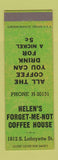 Matchbook Cover - Helen's Forget Me Not Coffee House