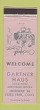Matchbook Cover - Gartner Haus Estes Park Colorado