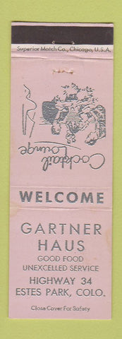 Matchbook Cover - Gartner Haus Estes Park Colorado