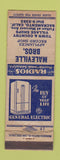 Matchbook Cover - Maleville Bros GE Appliances Sacramento CA WORN