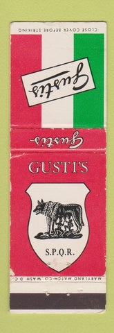 Matchbook Cover - Gusti's Italian Restaurant Washington DC WEAR