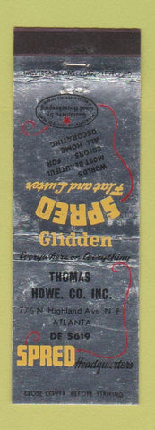 Matchbook Cover - Glidden Spread Paint Thomas Howe Atlanta GA WEAR