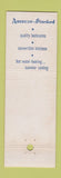 Matchbook Cover - American Standard oil gas