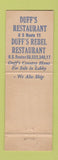 Matchbook Cover - Duff's Rebel Restaurant Winchester VA WEAR
