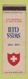 Matchbook Cover - Swiss Club Milwaukee WI