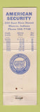 Matchbook Cover - American Security Muncie IN bank Uncle Sam WEAR