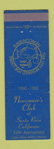 Matchbook Cover - Newcomer's Club of Santa Rosa CA 1955