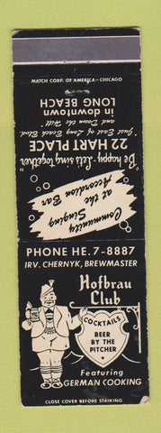 Matchbook Cover - Hofbrau Club German Long Beach CA WEAR