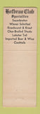 Matchbook Cover - Hofbrau Club German Long Beach CA WEAR