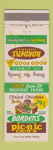 Matchbook Cover - Bordens Cafeteria chicken Tulsa OK