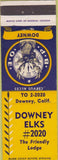Matchbook Cover - Matchbook Cover Elks Club Downey CA
