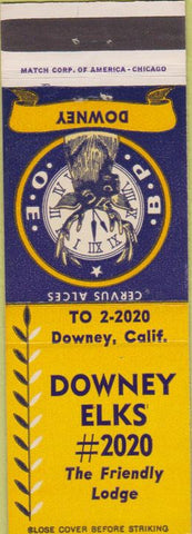 Matchbook Cover - Matchbook Cover Elks Club Downey CA