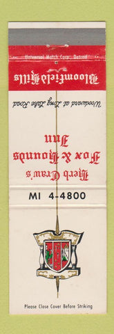 Matchbook Cover - Herb Craw's Fox and Hounds Inn Bloomfield Hills MI