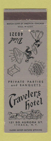 Matchbook Cover - Travelers Hotel Ithaca NY WEAR